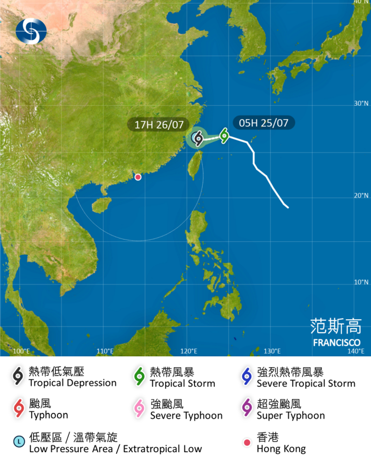 竹節草、范斯高唔入界 本港風勢微弱！天文台：今明酷熱 高溫會觸發雷雨