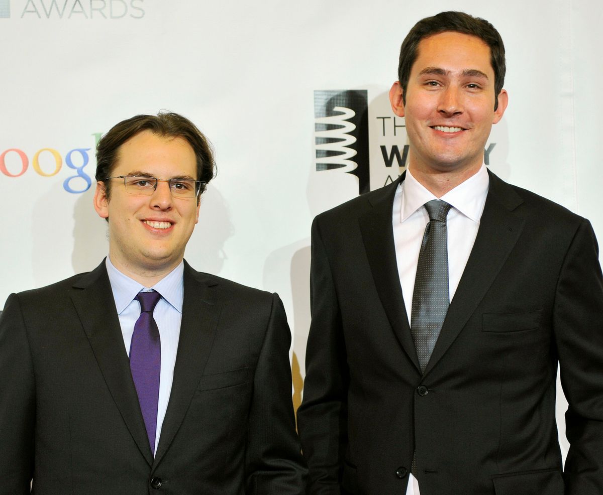 Instagaram誕生八年之際，兩位創辦人Kevin Systrom（右）及Mike Krieger已辭職。