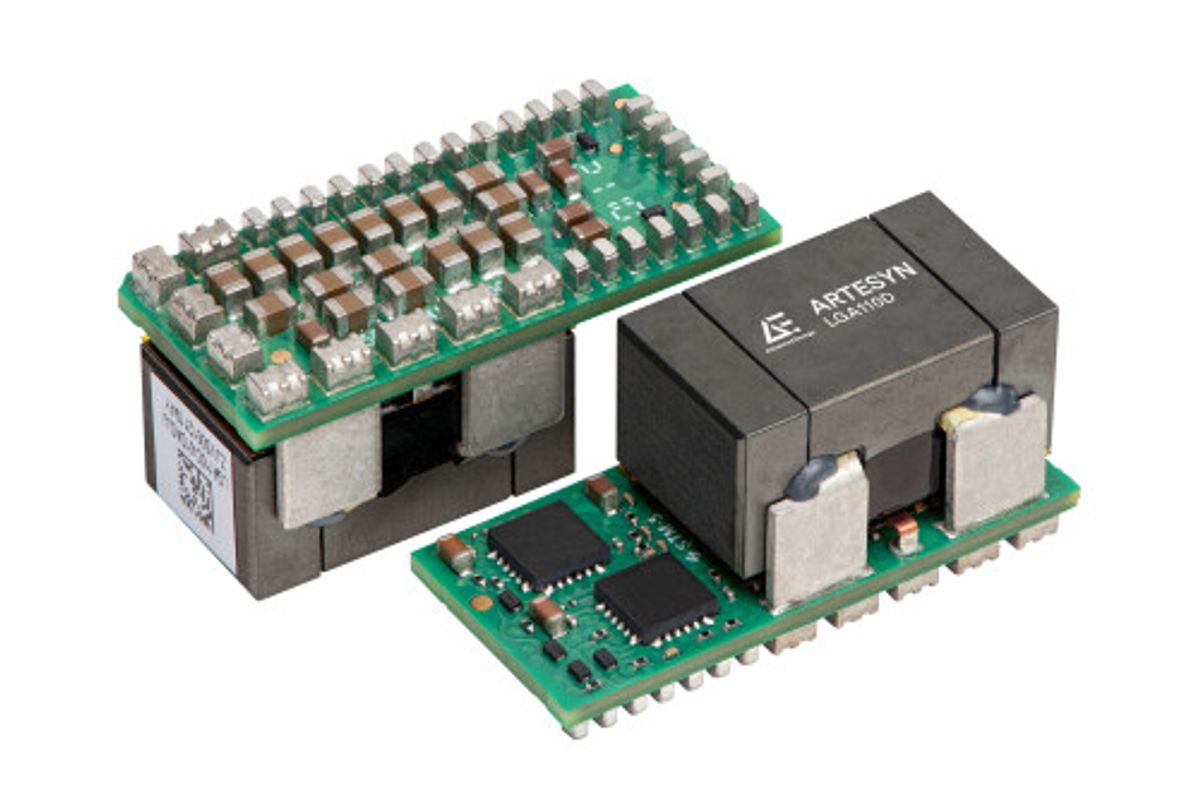 Advanced Energy LGA110D 的直流/直流電源轉換效率優於同級產品，而且其功率密度也較同類產品高 30%