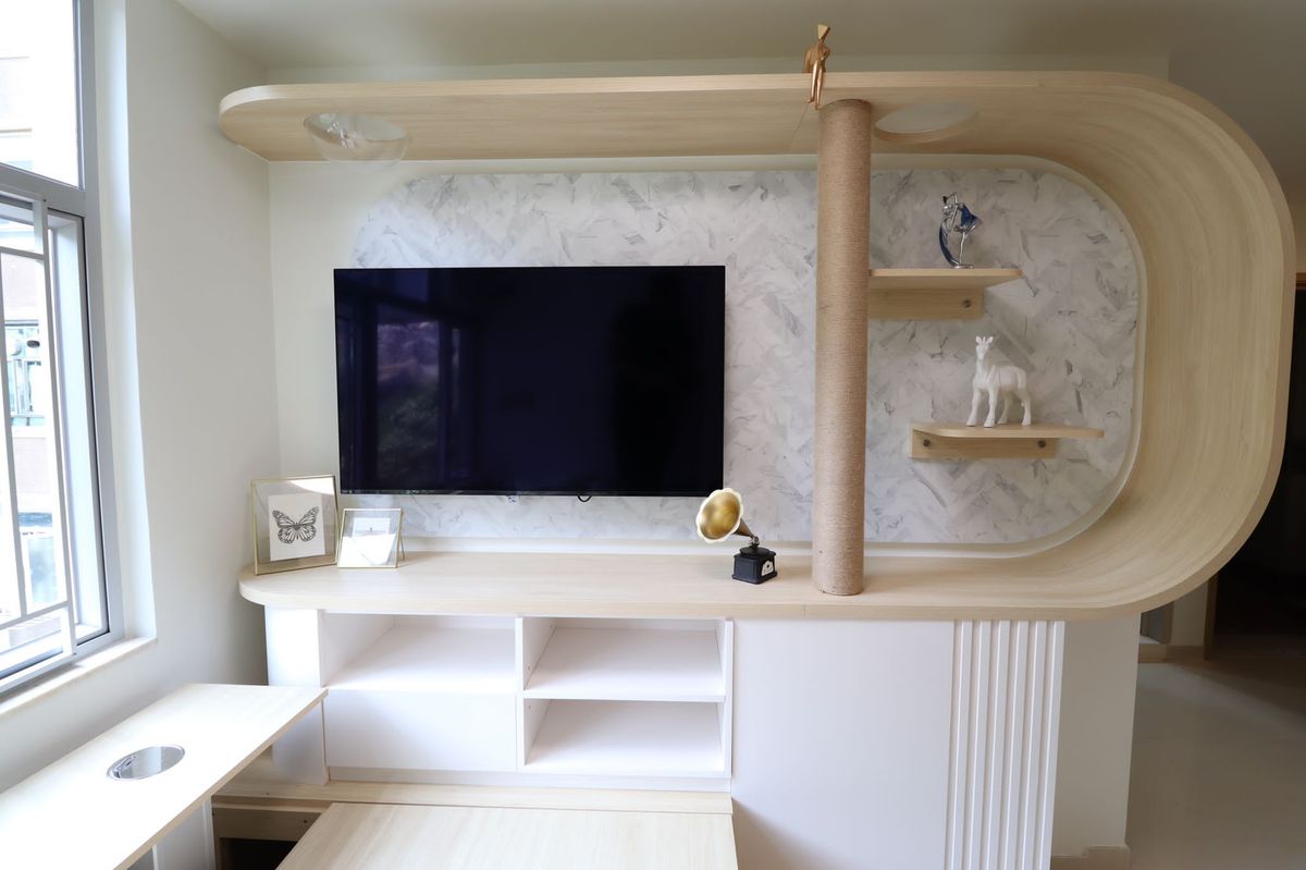 居屋裝修, 藍田居屋, 康華苑423呎喵居設計, 隱藏傢俬, 活動空間, 香港財經時報