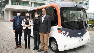 香港科技園, 城系, 合作,  開展, 自動駕駛, 車輛試驗, 最多乘載八人, 充電三小時可行駛160公里