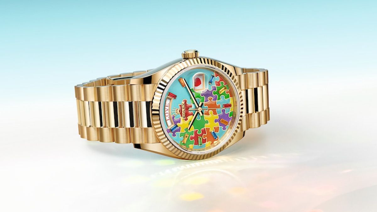 勞力士Rolex｜2023新款Day-Date：創新彩色拼圖錶面！7個英文字、31個表情符號｜日日轉換不同心情