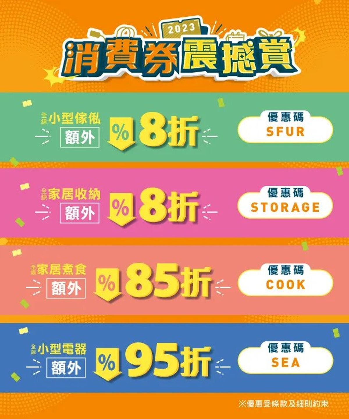 消費券2023, 13間連鎖商戶優惠合集, 百佳, 惠康, aeon, 7-11, 萬寧, 豐澤等, payme, 拎多800元餐券, 八達通, 多630元現金券, hkbt, 香港財經時報