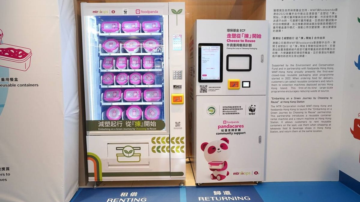 港鐵全綫車站近99%外賣店稱不主動派即棄餐具！香港站設餐盒自助借用機