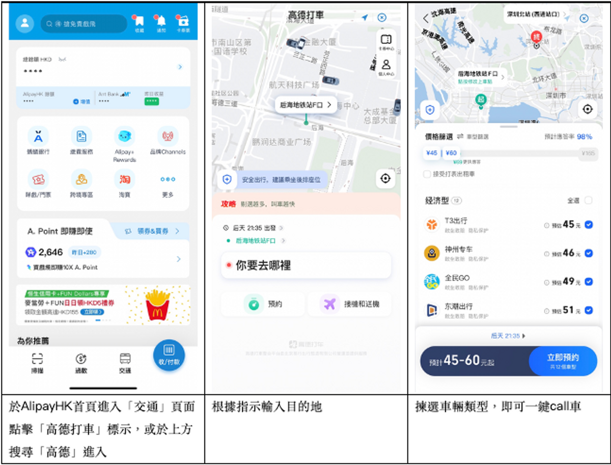 北上消費, alipayhk預約深圳洗牙最平78元, 新增高德打車一鍵call車