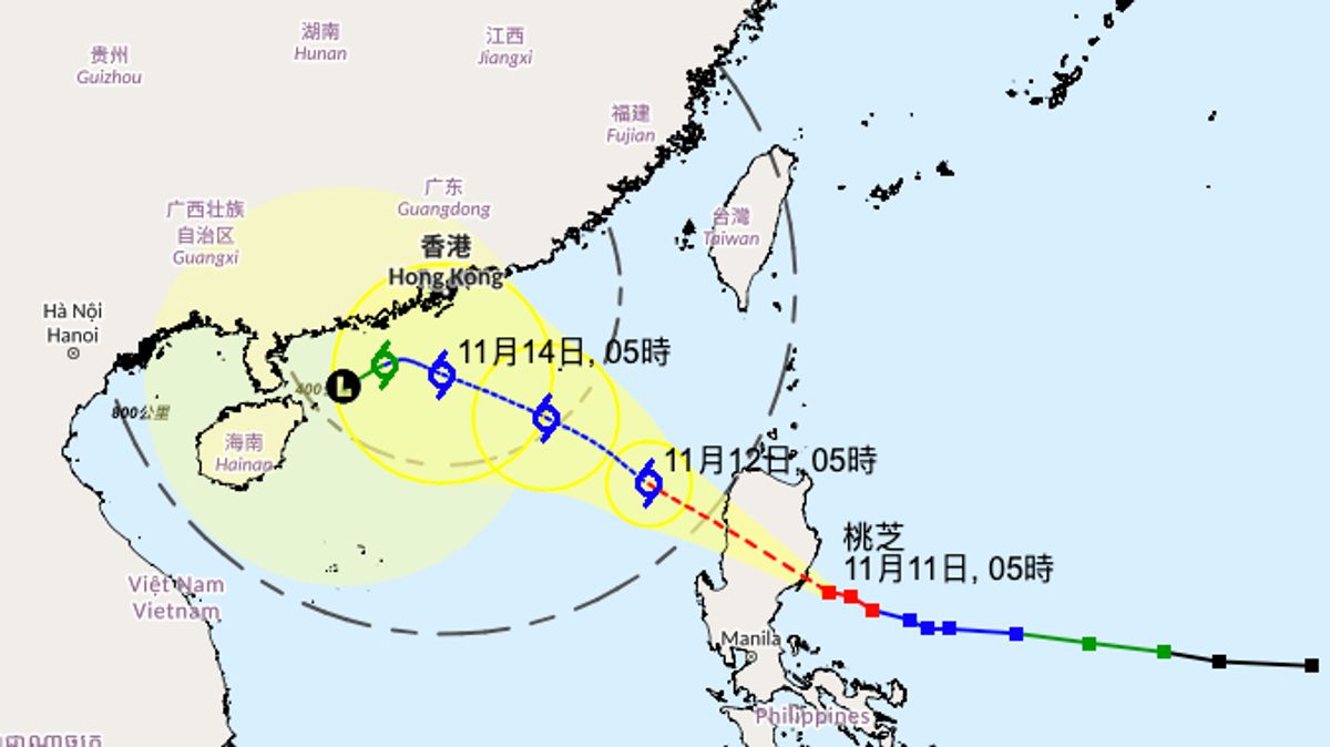 天文台, 熱帶氣旋桃芝今明進入本港800公里, 周四有機8號風球, 香港財經時報