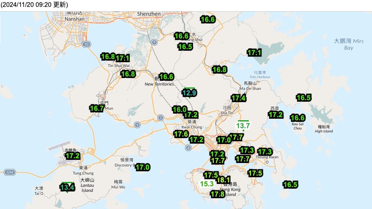最新天氣預報, 天文台, 大帽山錄12.9度, 東北季候風接力吹港, 未來九天天氣預測, 香港財經時報