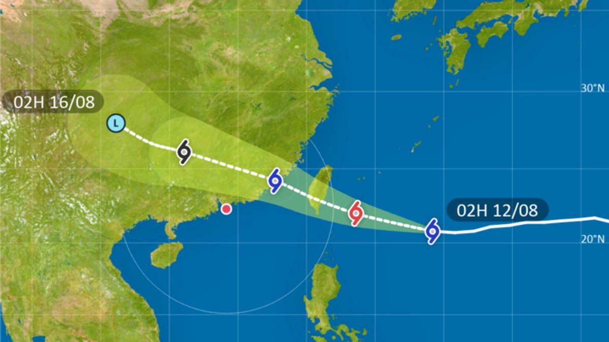 天文台8月12日熱帶氣旋楊柳路徑圖預測