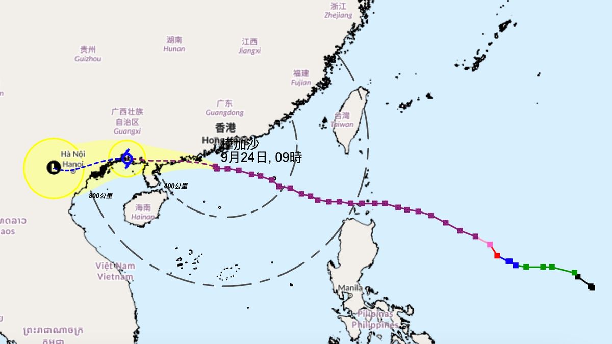 天文台：樺加沙正在本港以南100公里外掠過！大埔滘超過海圖基準面3.7米以上