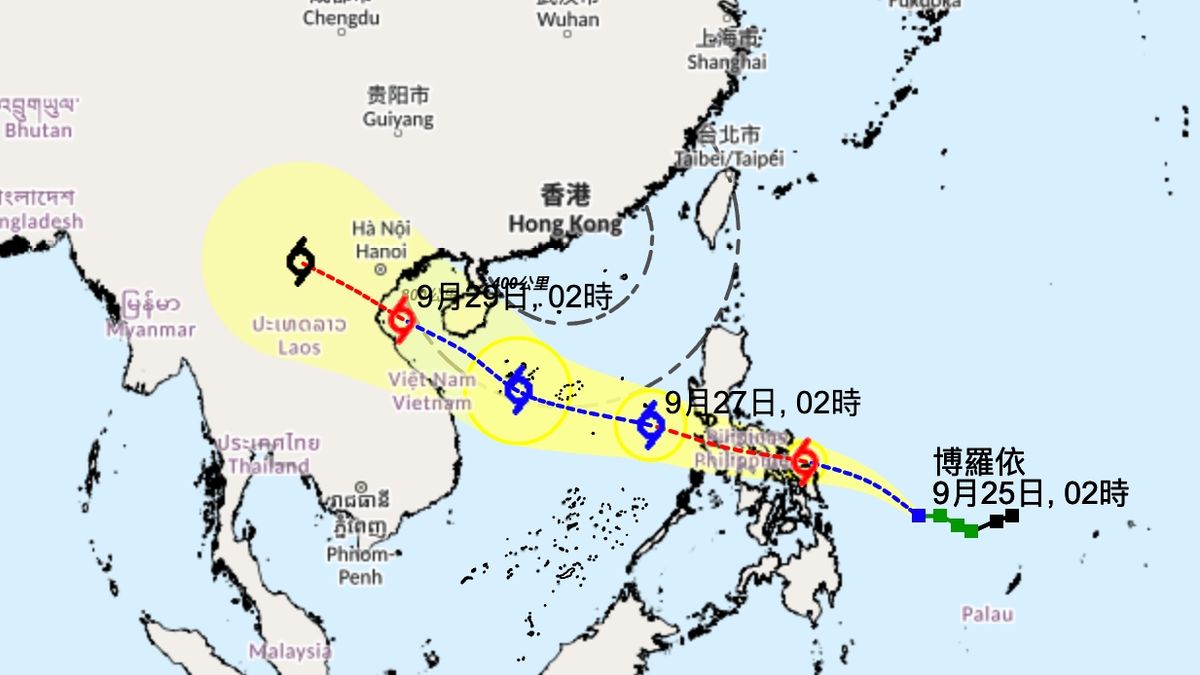天文台：樺加沙遠離！強烈熱帶風暴博羅依週日踏入香港800公里範圍