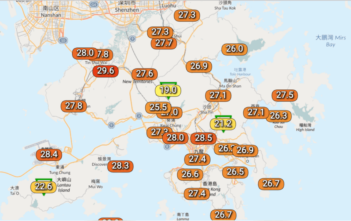 香港天文台 ：10月16日最高氣溫約30度